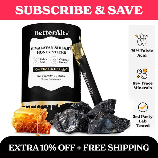 Euphoria™ GOLD+ Shilajit Honey Sticks | Lab-Tested for Purity | 85 Minerals & Fulvic Acid for Energy & Stamina | 30 Packs | Dietary Supplement