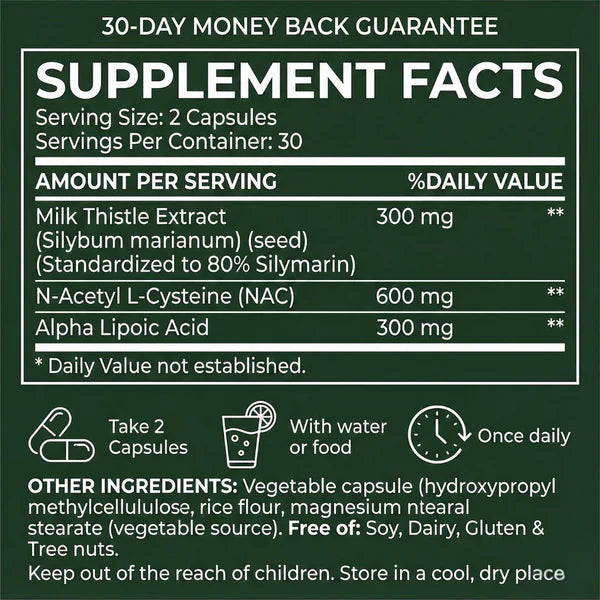 OXYFUEL Milk Thistle Liver Detox & Colon Cleanse